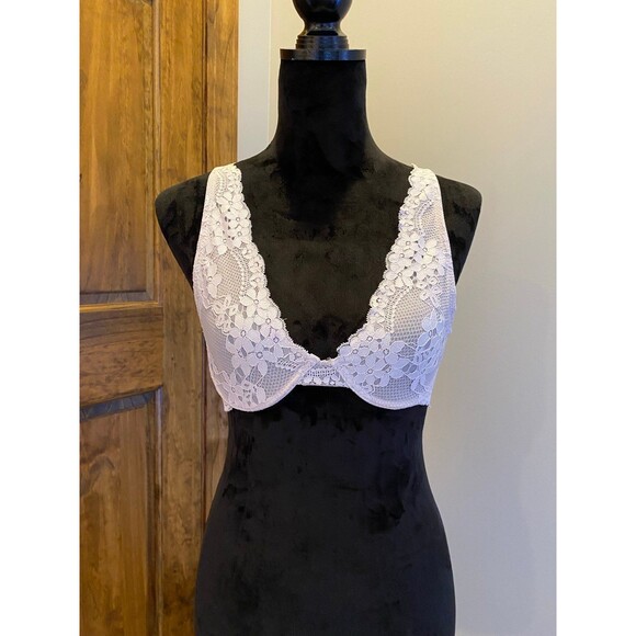 True  Bra Underwire Dusty Rose Pink Lacy 34 B Sexy Adjustable Straps - Picture 1 of 10